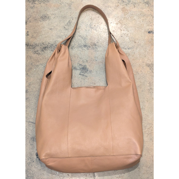 Lucky Brand Large Leather Satchel Tote VACHETTA Brown 0313DM0124 Chic Hobo - Picture 2 of 13